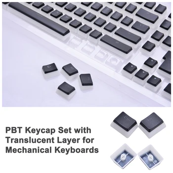 PBT Keycap Rinkinys su Permatomas Sluoksnis Mechaninių Klaviatūrų
