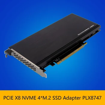 PCI-E 3.0 X16 PLX8747 į 4XM.2 NVMe SSD Riser Card Adapteris Miner BTC Kasybos Plėtros Kortelę