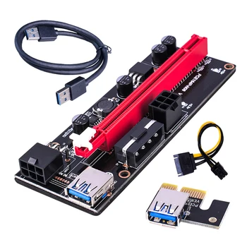 PCI-E Riser Valdybos 1X iki 16X GPU Extender Riser Card PCI-E, USB 3.0 GPU Adapteris su 6pin Sąsaja