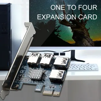 PCIe 1 iki 4 PCI-express 16X lizdai Riser Card PCI-E 1X Išorės 4 PCI-e, USB 3.0 Adapteris Daugiklis Kortelę Bitcoin Miner