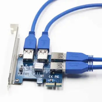 PCIE PCI-E PCI Express Stove Kortelės 1x iki 16x 1 iki 4 USB 3.0 Lizdą, Daugiklis Hub Adapteris Bitcoin Mining Miner BTC Prietaisai