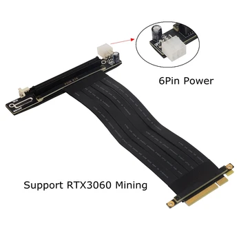 PCIE X8, kad X16 Kasybos ilgiklis PCI-e 8x 16x Adapteris Stove x99 Serverio RTX 3060 Multi-Card ETH Miner Stabilus Didelės 6P Galia