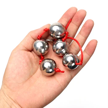 Penkių Metal Analiniai Kamuoliukai Žiedas Nešiojamą Nerūdijančio Plieno Analinis Granulės Sekso Žaislai Moters Užpakalis Makšties Kaištis Erotiniai Žaislai
