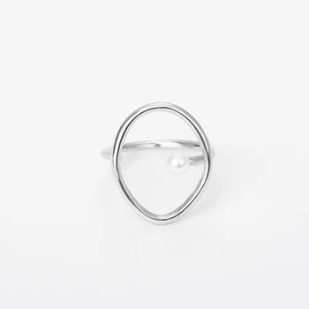Perlų Žiedas Moters, Ovalo Formos Minimalistinio Žiedas Papuošalai Tendencija Mergina Priedai Žmona Mados Piršto Lobis Dovana