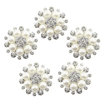 Phenovo Kristalų Dirbtiniais Pearl Gėlių Mygtuką Apdaila 