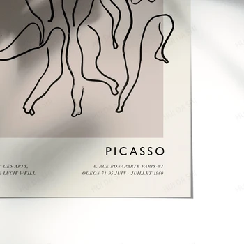Picasso Parodos Plakatas - Trys Šokėjai - Versija Spausdinimui Skaitmeninį Atsisiuntimą - Vidurio Amžiaus Dailininkai