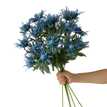 Pigūs Dirbtinis Eryngium Thistles Krūva Modeliavimas Gėlių Didmeninė Augalų Namų Vestuvių Dekoro Centerpieces Šviesiai Mėlyna