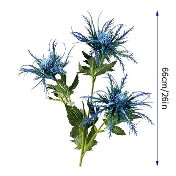 Pigūs Dirbtinis Eryngium Thistles Krūva Modeliavimas Gėlių Didmeninė Augalų Namų Vestuvių Dekoro Centerpieces Šviesiai Mėlyna