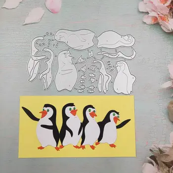 Pingvinas Metalo Pjovimo Miršta Trafaretas Scrapbooking 