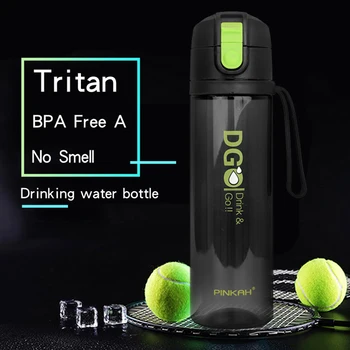 PINKAH 570ml Shaker Nešiojamų Tritan Vandens Butelis BPA Free Plastiko Sporto Butelį Sporto kempingas, žygiai