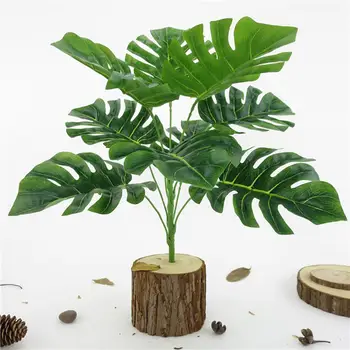 Plastikiniai Žalia Monstera Medžio Dirbtiniai Augalai, Namų Dekoro Netikrą Žaluma, Tropinių Palmių Mažų Augalų Sodo Puošmena