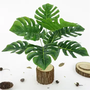 Plastikiniai Žalia Monstera Medžio Dirbtiniai Augalai, Namų Dekoro Netikrą Žaluma, Tropinių Palmių Mažų Augalų Sodo Puošmena