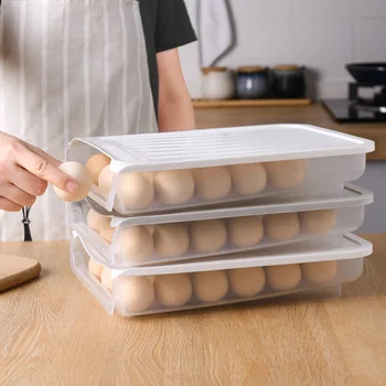 Plastikinių Kiaušinių Laikymo Dėžutė Virtuvės Įrankiai, Šaldytuvas Talpinimo Lauko Iškylą 18 Tinklelis Maisto Konteineryje Daugiafunkcinis Kiaušinis Daržovių
