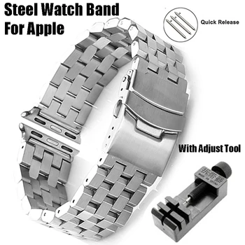 Plieno Žiūrėti Juostose, Diržu, Apple Watch Band 6 SE 44mm 40mm Bakas Stiliaus Nerūdijančio Plieno Metalo Dirželiai IWatch 6 5 4 38mm 40mm