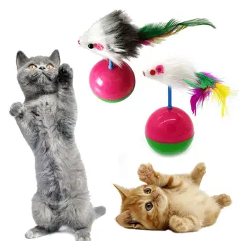 Pliušinis Naminių Kačių Žaislai Mėgstamą kailio Pelės Masažuoklis Kačiukas Kačių Žaislai, Plastikiniai Play Kamuoliukus skirtus Gaudyti Kačių Reikmenys