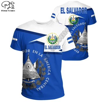 PLstar Kosmosas El Salvadoras Simbolis Mados 3D Spausdinimo Vasaros Vaikų Marškinėliai Trumpas Rankovėmis Vėliavos Atsitiktinis Tees Prekės ženklo Drabužių Stiliaus-1