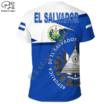 PLstar Kosmosas El Salvadoras Simbolis Mados 3D Spausdinimo Vasaros Vaikų Marškinėliai Trumpas Rankovėmis Vėliavos Atsitiktinis Tees Prekės ženklo Drabužių Stiliaus-1