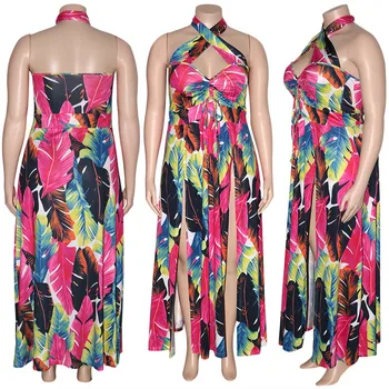 Plus Size Seksuali Suknelė 4xl Vasaros Drabužių Didmeninės Dropshipping Open Hem Apynasrio Vasaros Spausdinti Naujas Maxi Suknelės Moterims 2021