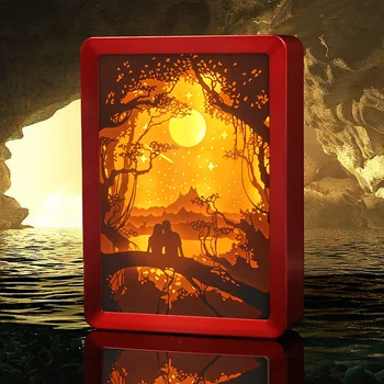 Popieriaus pjovimas lazeriu populiarių animacinių filmų personažus, nuotraukos šešėlis dėžutės rėmas vaikai naktį šviesos priimti individualų dizainą