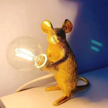 Postmodernios Dervos Gyvūnų Žiurkės, Pelės Stalo Lempa Mažas Mini Pelės Mielas LED Nakties Žiburiai, Namų Dekoro Stalas Žibintai Seletti Naktiniai staleliai, Lempa