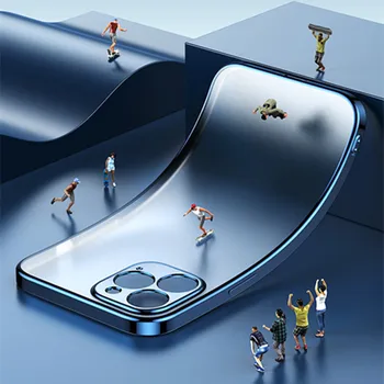 Prabanga Aikštės Danga Aišku, Telefono dėklas Skirtas iPhone 12 11 Pro Max Mini X XR XS 7 8 Plus SE 2021 Skaidrus Silikoninis Dangtelis
