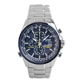 Prabangių Japonijos Prekės ženklo Kvarciniai Laikrodžiai Verslo Atsitiktinis Plieno/odos Juosta Žiūrėti Vyrų Blue Angels Pasaulio Chronograph Laikrodis