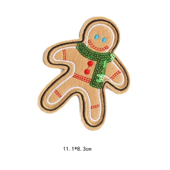 Prabangus Blizgučiai kalėdų eglutė pleistras išsiuvinėtu geležies drabužių aplikacijos Kalėdų kojinę badge 
