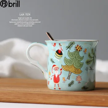Prabangus Kalėdų Kelionių Biuras Kavos Puodelis Keramikos Pusryčiai Mielas Keramikos Puodelis Canecas De Kinija Juokinga Kavos Puodeliai Pieno Biuras