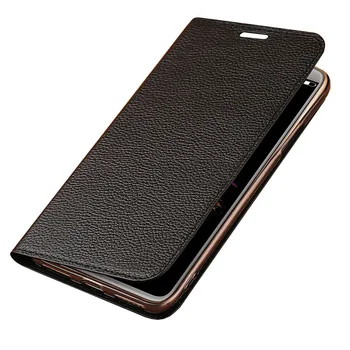Prabangus natūralios Odos Flip Case For iPhone 8 X Litchi Tekstūros siurbtukas Telefono Dangtelį iPhone 6 6S 7 Plius Atvejais