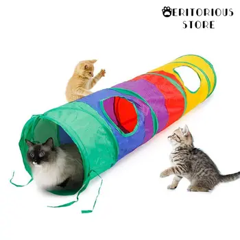 Praktinių Katė Tunelio Pet Vamzdis Išardomi Žaisti Žaislas Patalpų Lauko Kitty Puppy Žaislai Dėlionės Naudotis Slepiasi Mokymo ir R