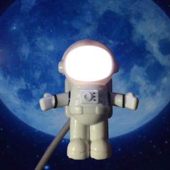 Praktiškas Ir LovelyUSB LED Reguliuojamas Naktį Šviesos Astronautas Astronautas Kompiuterių PC Lempa, Stalas Šviesos Vaiskiai Balta