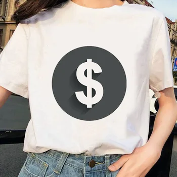 Prekės Doleris Marškinėliai Moterims Pinigus Marškinėlius fuuny Spausdinami T marškinėliai Atsitiktinis Viršų Tee Harajuku O Kaklo Moterų Marškinėliai Moteris Camisetas Mujer