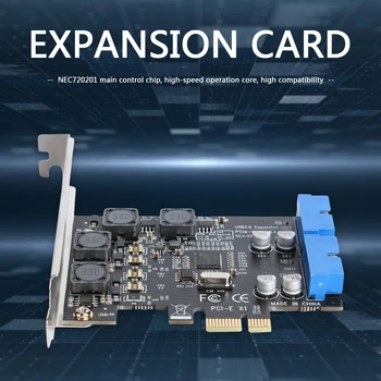 Priekiniai PCI-E 19/20 Pin Adapteris Desktop USB 3.0 PCI Express Plėtros Kortelę
