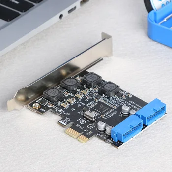 Priekiniai PCI-E 19/20 Pin Adapteris Desktop USB 3.0 PCI Express Plėtros Kortelę