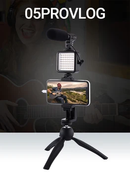 Profesinės Vlog Kit 360 Sukimosi Lankstus Trikojis Ištraukiamas Kelionės Lengvas Stovėti Mobiliojo Telefono Vaizdo Kameros Gopro Live 