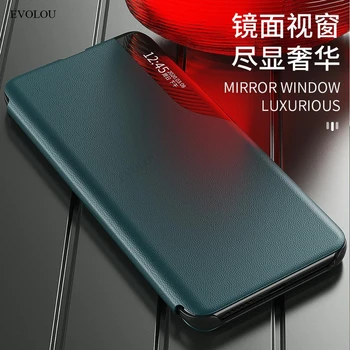 Protingas Langų Flip Case for Huawei Honor 10X Lite Magnetinis Stendas, Flip Dangtelis Huawei Honor 10X Lite P Smart 2021 Y7A Telefono dėklas