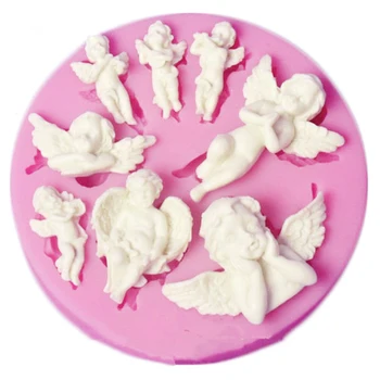Pyragas Pelėsių Angel Baby 3D Silikono Formos Šokoladiniai Saldainiai Formų Minkštas Tortas Dekoravimo Priemonės 