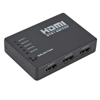 PzzPss 5 Port HDMI Switch 1080p Selektorių Splitter centras su infraraudonųjų SPINDULIŲ Nuotolinio valdymo pultelis HDTV DVD BOX HDMI Switcher 5 In 1 Out
