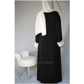 Ramadanas Abaja Suknelė Dubajus Araba Musulmonų Megztinis Moterims Islamo Drabužių Mados Kimono Caftan Nėrinių Kratinys Diržo Šalies Malda