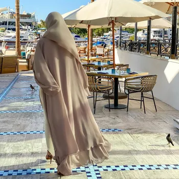 Ramadanas Atidaryti Abaja Dubajus Turkija Eid Mubarakas Musulmonų Abayas Moterų Paprastas Kietas Suknelė, Hijab Islamas Caftan Maroko Kaftan Skraiste