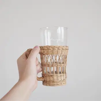 Rankomis austi vandens puodelio dangtelis stiklo anti-nusiplikymas padengti puodelio laikiklis su rankena apsauginis dangtis pusryčiai pieno puodelio priedų rinkinys