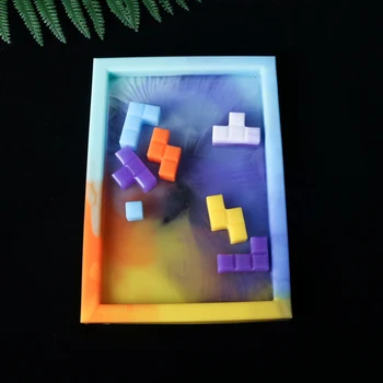 Rankų darbo Dervos Tetris Kubeliai Lovelio Formos Silikono talpinimo Epoksidinės Dervos Pelėsių 