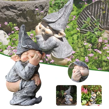 Realus Praktinis Dervos Amatų Ekranas, Formos Modeliavimas Juokinga Gnome Miniatiūriniai Nykštukas Statulėlės Statula už kiemas sodo puošmena