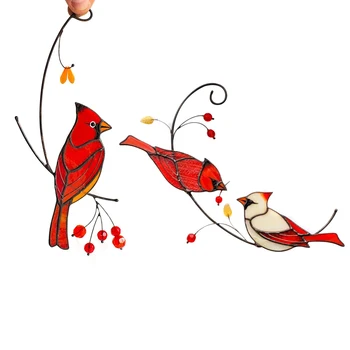 Redbird Kabinti Ornamentu Sodo Dekoro Paukščių Amatų Gyvūnų Atminimo Kambarį, Langą Namų Dekoracijos