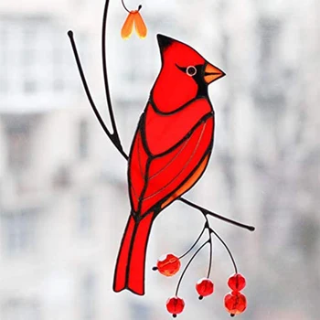 Redbird Kabinti Ornamentu Sodo Dekoro Paukščių Amatų Gyvūnų Atminimo Kambarį, Langą Namų Dekoracijos