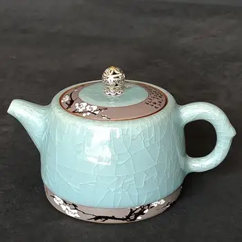 Retro Kinijos Kung Fu Keramikos Arbatinukas Ge krosnies meno crackle arbatos puodą Gėlių Puer Arbatos Puodą 230ml Porceliano Kungfu Teaware
