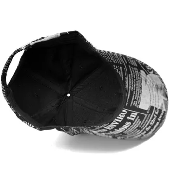 Retro Laikraštis Moterų kepuraičių Vyrų Snapback Gorras Kepurės Skrybėlės nuo saulės skrybėlę Casquette Kaulų Moterų Tėtis Bžūp Sombrero Hombre