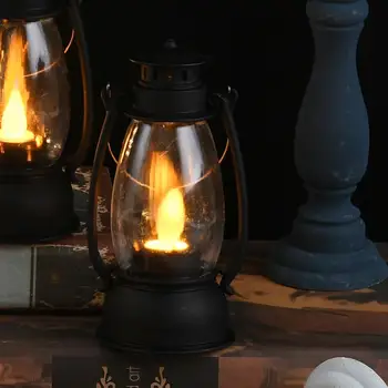 Retro naftos lempos elektros žvakė, lempa, LED ponis lempos kūrybinė dekoravimo, dovanų vėjo lempos prop nešiojamų žibalo lempos Mažai žibintų