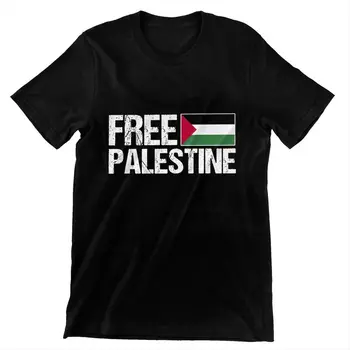 Retro Nemokamai Palestinoje T-shirt Vyrų Mados Marškinėliai trumpomis Rankovėmis Medvilnė Palestinos Marškinėlius Kietas Tees Viršūnės