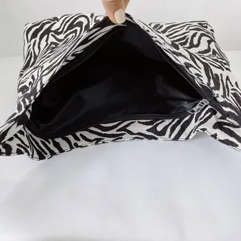 Retro Zebra Modelio Spausdinimo Drobės Pečių Maišą Moterų Atsitiktinis Didelis Crossbody Krepšiai Paprastas Menas Drobė Maišelis Pečių Maišą